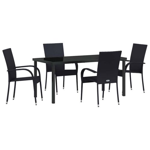 Комплект за хранене в градината 5 pcs Черно