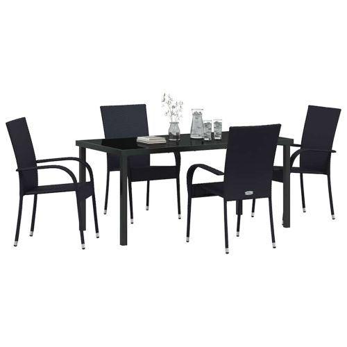 Комплект за хранене в градината 5 pcs Черно