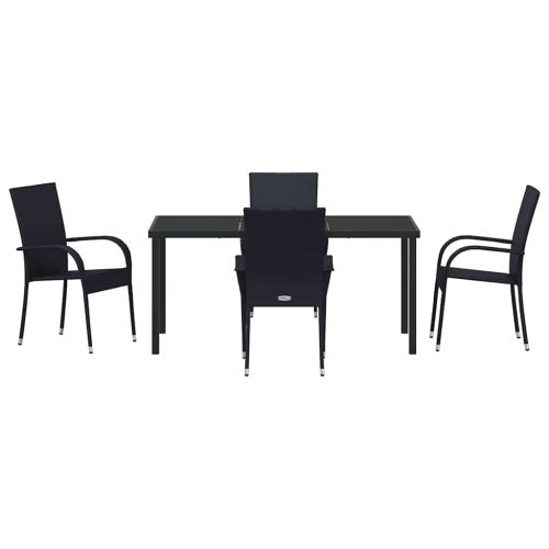 Комплект за хранене в градината 5 pcs Черно