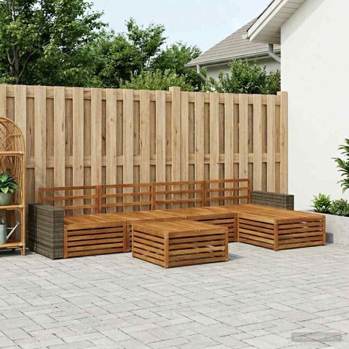 Комплект дивани за открито 6 pcs Натурално 79 x 79 x 37 см