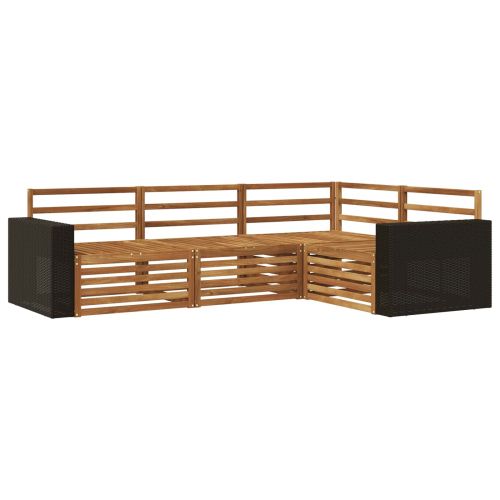 Комплект дивани за открито 4 pcs Натурално