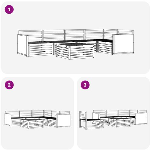 Комплект дивани за открито 6 pcs Натурално 79 x 79 x 37 см