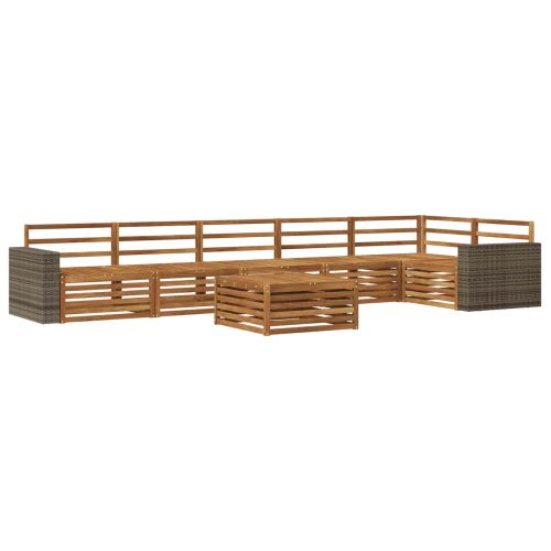 Комплект дивани за открито 7 pcs Натурално 79 x 79 x 37 см