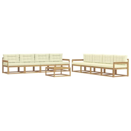 Комплект дивани за открито 9 pcs Бяло и кремаво 79 x 79 x 37 см
