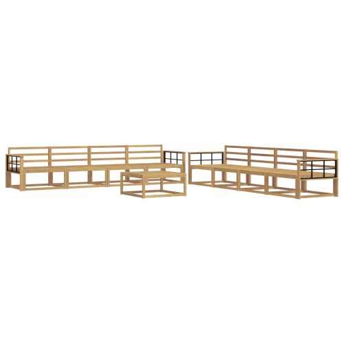 Комплект дивани за открито 9 pcs Бяло 79 x 79 x 37 см