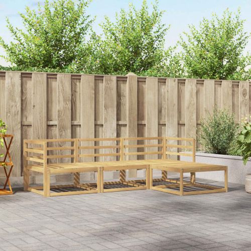 Комплект дивани за открито 4 pcs Бяло 245,5 x 162,5 x 73 см