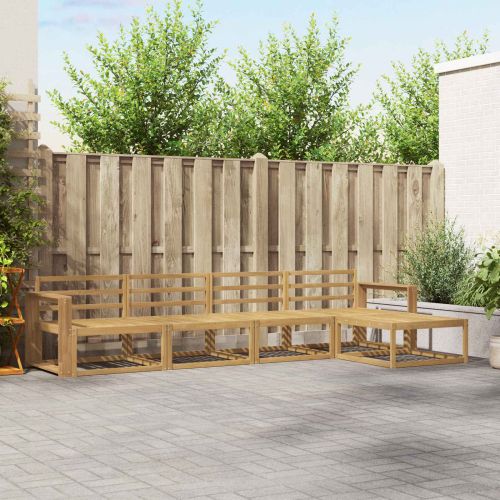 Комплект дивани за открито 5 pcs Бяло 337 x 162,5 x 73 см