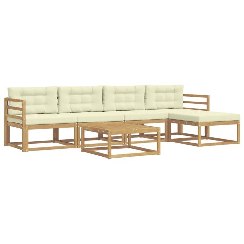 Комплект дивани за открито 6 pcs Бяло и кремаво 79 x 79 x 37 см