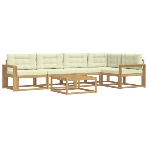 Комплект дивани за открито 6 pcs Бяло и кремаво 79 x 79 x 37 см