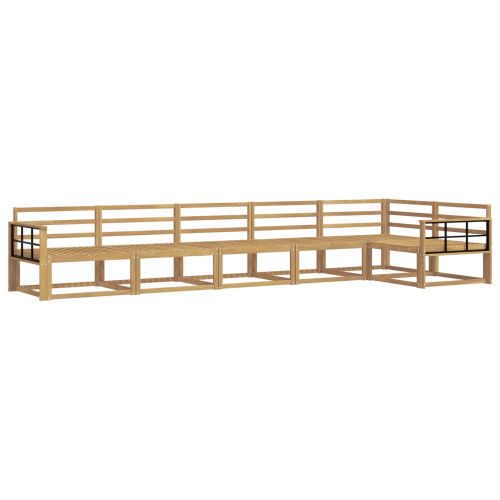 Комплект дивани за открито 6 pcs Бяло 406 x 168,5 x 73 см