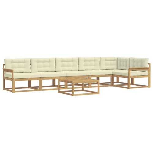 Комплект дивани за открито 7 pcs Бяло и кремаво 79 x 79 x 37 см