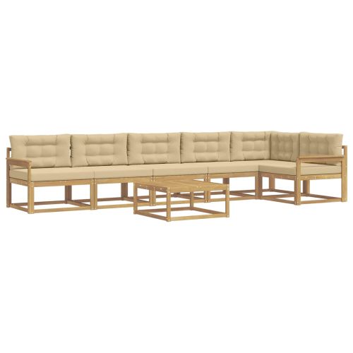 Комплект дивани за открито 7 pcs Бяло и Бежово 79 x 79 x 37 см