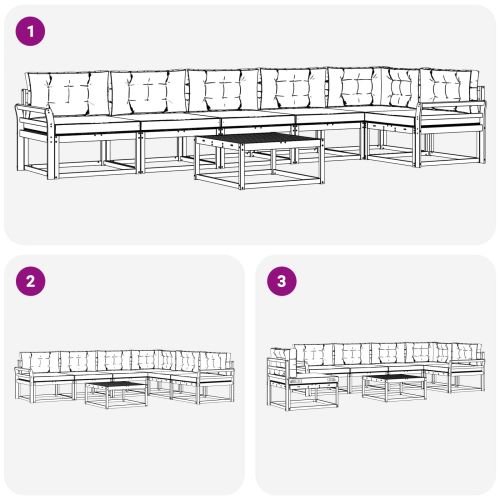 Комплект дивани за открито 7 pcs Бяло и антрацит
