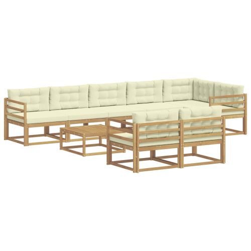 Комплект дивани за открито 9 pcs Бяло и кремаво 79 x 79 x 37 см