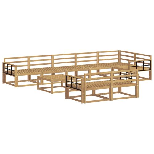 Комплект дивани за открито 9 pcs Бяло 79 x 79 x 37 см