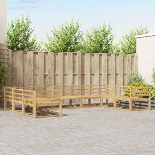 Комплект дивани за открито 9 pcs Бяло 404 x 245,5 x 73 см