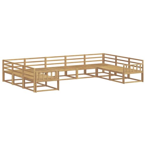 Комплект дивани за открито 9 pcs Бяло 404 x 247,5 x 73 см
