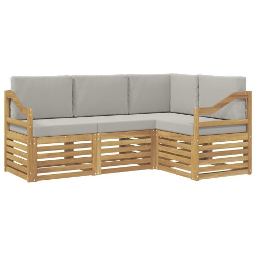 Комплекти дивани 4 pcs Бяло и светлосиво 185,5 x 126,5 x 73 см