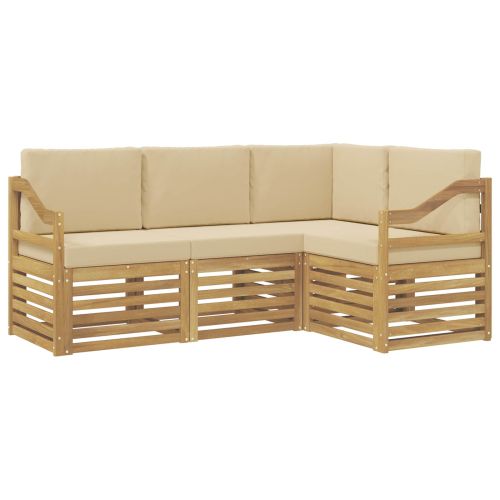 Комплекти дивани 4 pcs Бяло и Бежово 185,5 x 126,5 x 73 см