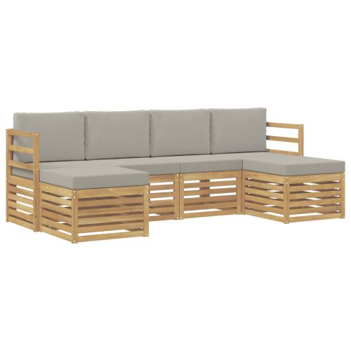 Комплекти дивани 6 pcs Бяло и светлосиво 245 x 122,5 x 73 см
