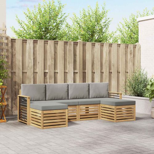 Комплекти дивани 6 pcs Бяло и светлосиво 249 x 122,5 x 73 см