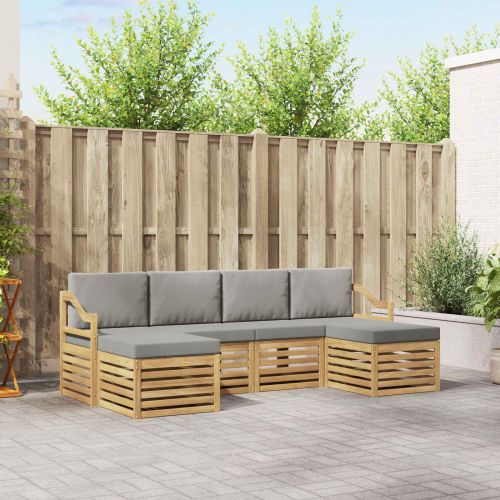 Комплекти дивани 6 pcs Бяло и светлосиво 245 x 122,5 x 73 см