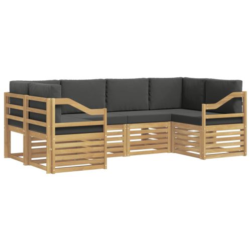 Комплект секционен диван 6 pcs Бяло и антрацит