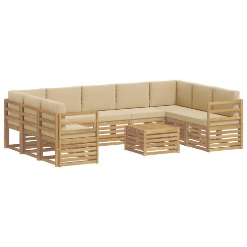 Комплекти дивани 10 pcs Бяло и Бежово 59 x 59 x 37 см Полиестер