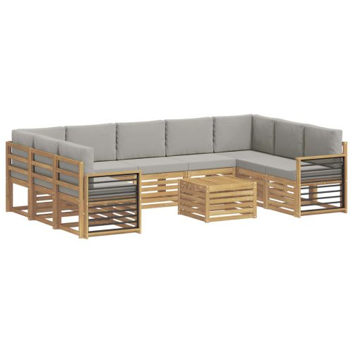 Комплекти дивани 10 pcs Бяло и светлосиво 59 x 59 x 37 см