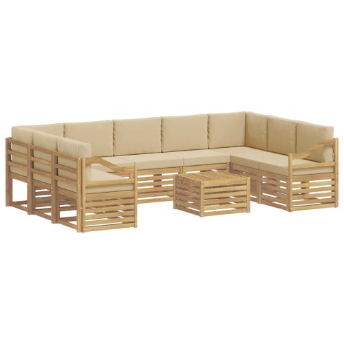 Комплекти дивани 10 pcs Бяло и Бежово 59 x 59 x 37 см Полиестер