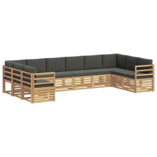 Комплект секционен диван 10 pcs Бяло и антрацит