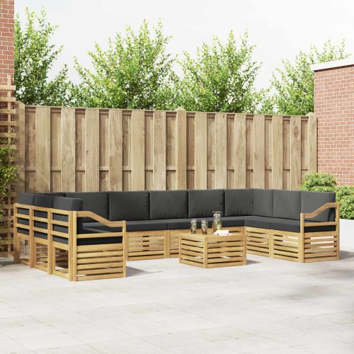 Комплект дивани за открито 8 pcs Бяло и антрацит
