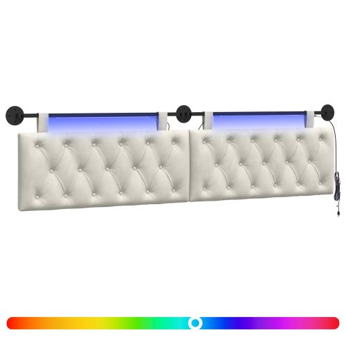 Табла за легло висяща С LED осветление Кремаво Кадифе