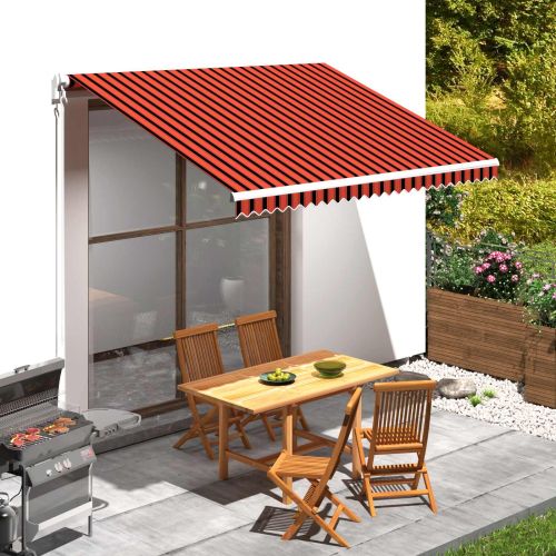 Резервен плат за тента Оранжево и кафяво 350 x 250 cm Полиестер
