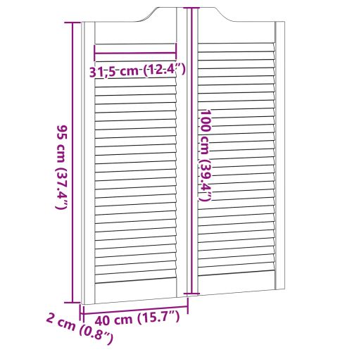 Врати с люлеещо се отваряне 100 x 40 cm Бяло