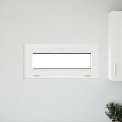 Прозорец за мазе RISOR 90 x 40 cm PVC и стъкло Бяло