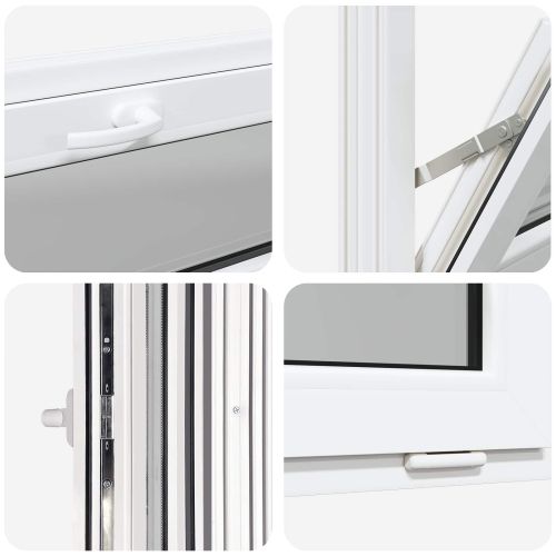 Прозорец за мазе RISOR 110 x 40 cm PVC и стъкло Бяло