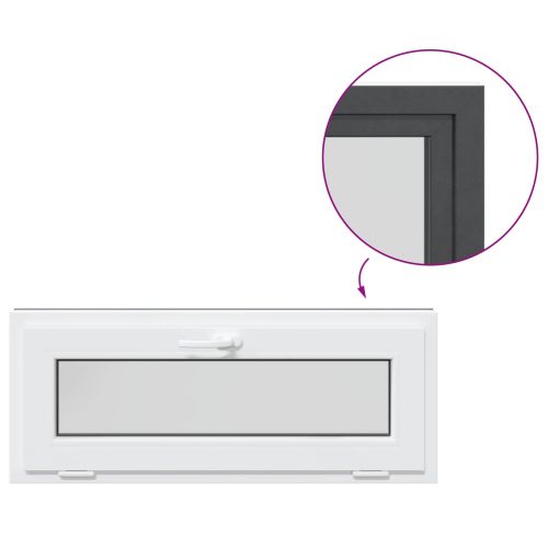 Прозорец за мазе RISOR 100 x 40 cm PVC и стъкло Антрацит