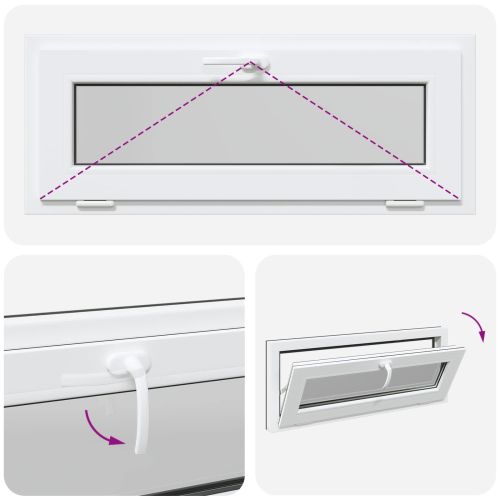 Прозорец за мазе RISOR 110 x 40 cm PVC и стъкло Антрацит