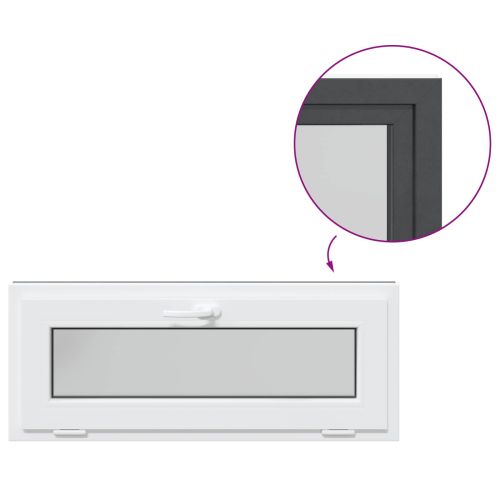 Прозорец за мазе RISOR 110 x 40 cm PVC и стъкло Антрацит