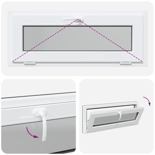 Прозорец за мазе RISOR 110 x 40 cm PVC и стъкло Антрацит