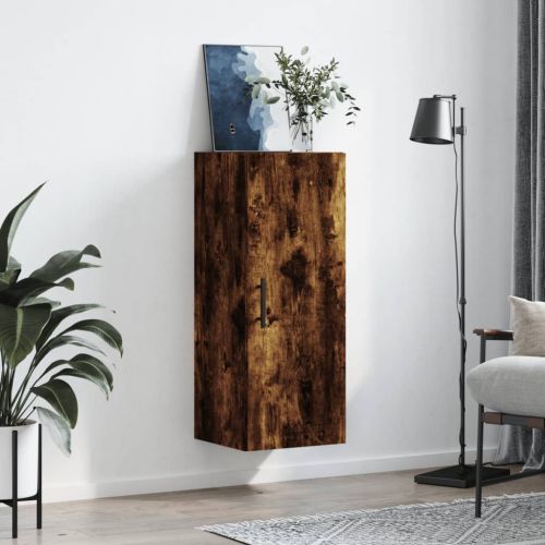 Стенен шкаф опушен дъб 34,5x34x90 см