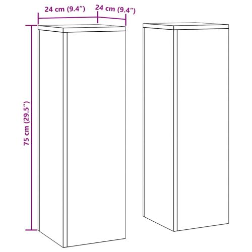Стойка за растения 2 pcs Сребрист 24 x 24 x 75 см