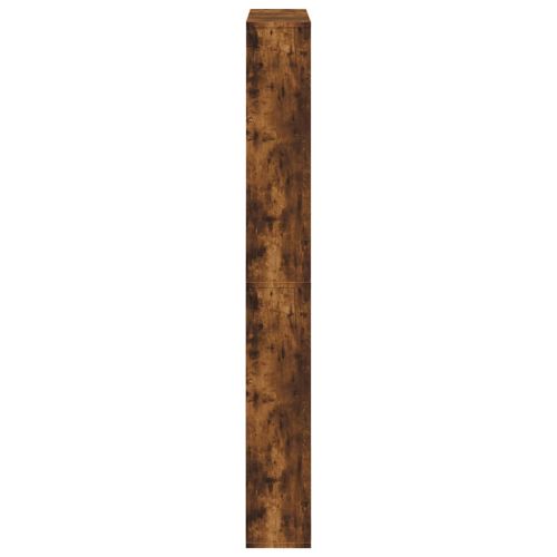 Шкаф за обувки с огледало, 4 нива, опушен дъб, 63x17x134 см