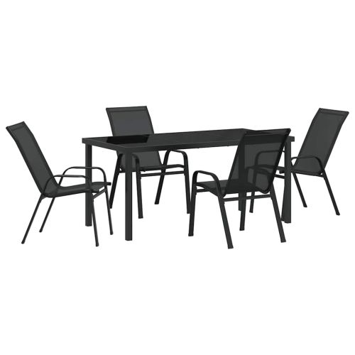 Комплект за хранене в градината 5 pcs Черно