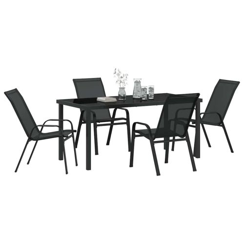 Комплект за хранене в градината 5 pcs Черно