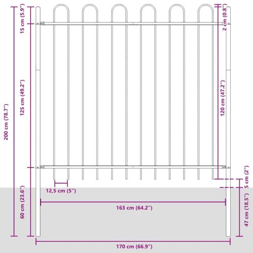 Градска ограда BOXTEL 6 бр. 10,2 x 1,5 м Сив