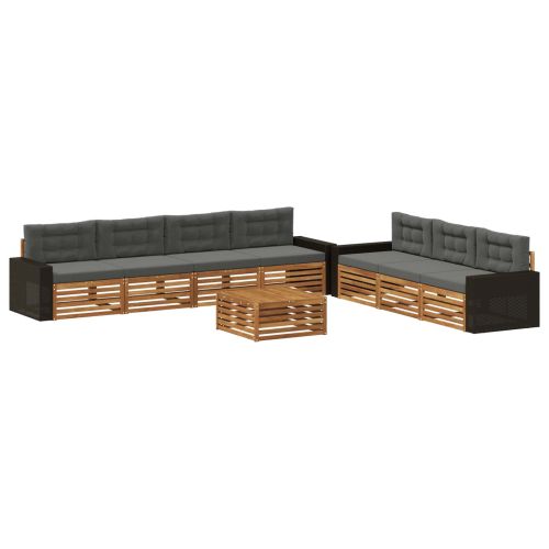 Комплект дивани за открито 8 pcs Натурален и Антрацит