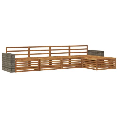 Комплект дивани за открито 5 pcs Натурално
