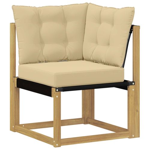 Комплект дивани за открито с възглавница 10 pcs Бяло и Бежово